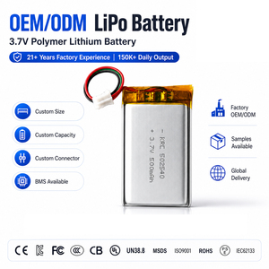 UN38.3 MSDS 3.7V 500mAh 502540 Şarj Edilebilir LiPo Pil Hücresi OEM ODM Elektrikli Diş Fırçası Yüz Temizleyici Kılıf Polimer Pil - Product Image 1