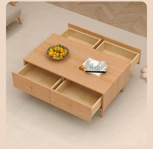 Mesa Auxiliar para Televisión y Mesa de Centro para Sala de Estar, Estilo Madera Original, Mueble de Almacenamiento con Base - Product Image 4