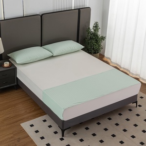 Customized Color Antibacterial Embroidered <b>Grounding</b> Flat <b>Sheet</b> Single Cyan for Earthing for Home Hotel Hospital Use 400TC - Product Image 2