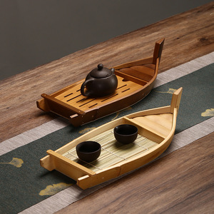 Vassoio di bambù naturale di alta qualità e stile giapponese in legno Sushi Boat eco-friendly cibo fatto a mano strumenti di servizio - Product Image 2