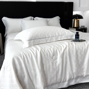 Lenzing Tencel Jacquard Summer <b>Quilt</b> Set 4 Pcs Cooling Home Use Solid Washable - Product Image 2