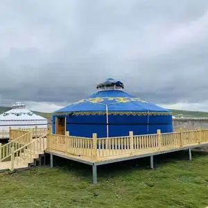 White Mongolian yurt tent wooden luxury Mongolian yurt tent