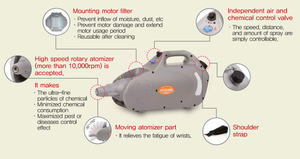 Machine à brouillard thermique à éjection puissante - Corps en acier inoxydable, brouillard portable pour une désinfection efficace - Product Image 5