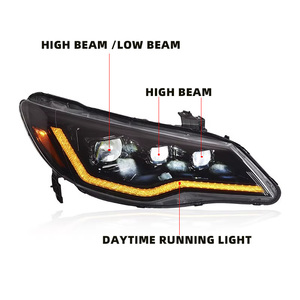 Para Honda Siming Faróis Regra do dia de montagem Civic FD2 Modificado LED Day Running <span class=keywords><strong>Lights</strong></span> Turn signal Lens Faróis - Product Image 4