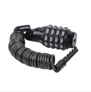 YH1585 Verrou à code portable à 4 chiffres <span class=keywords><strong>antivol</strong></span> pour motos, vélos et casques de vélo, câble noir pratique - Product Image 6