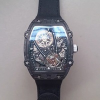 Super RM Collaboration 38g Montre ultra-fine 9mm à tourbillon flottant en fibre de carbone, lumineuse, style Hip-Hop, pour la plongée