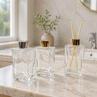 Diffuseur à roseaux en verre, flacon rechargeable pour diffuseur à roseaux, atomiseur de parfum en verre avec étiquette et logo personnalisés