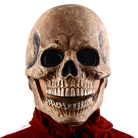 Masque intégral en latex vintage Crâne Clown avec mâchoire mobile, couverture squelette réaliste, accessoire pour Halloween, cosplay, maison hantée, fête costumée