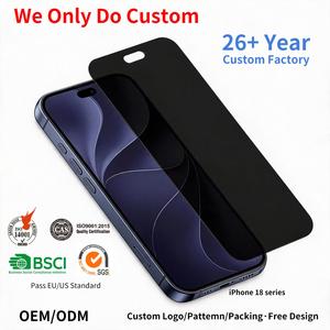 Protection d'écran anti-espion ultra-fine en verre trempé 9H anti-traces de doigts à couverture intégrale pour 18 Pro Max - Product Image 1