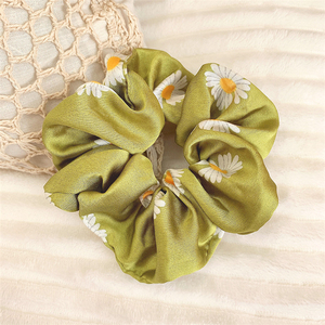 Chouchou élastique Style français pour femmes, 1 pièce, accessoire cheveux Vintage et élégant, bandes florales, accessoire pour dames - Product Image 4