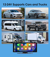 Moniteur à écran tactile 8.1 pouces 4K + 1080P sans fil Carplay Android Auto Bluetooth compatible Dash Cam haut-parleur intégré