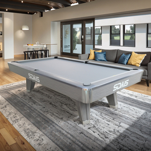 Table de billard moderne <span class=keywords><strong>9</strong></span>' pour usage domestique avec chaises de billard, queues de billard et système de retour de billes - Product Image 1