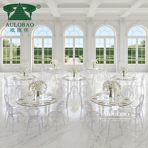 Diseño de alquiler de eventos Mesa de boda de acrílico transparente de forma redonda para fiesta - Product Image 6