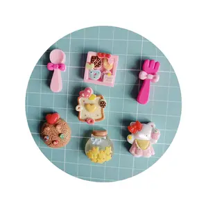 100Pcs Assorted Miniature Doll House Food Crafts Sweet Chocolate Cookies Bread Donut Cat Slime Charms For Scrapbooking Decor