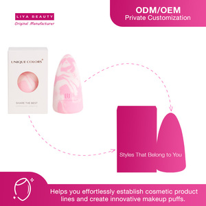 Đá Cẩm Thạch Cao Su Miễn Phí Mềm Màu Đen Thấm Nước Trang Điểm Máy Xay Sinh Tố Miếng Bọt Biển Tùy Chỉnh Vẻ Đẹp Hộp Thấp Moq OEM-ODM Cho Các Cửa Hàng Bán Lẻ - Product Image 2