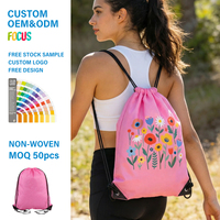 Sac à cordon en polyester personnalisé avec logo imprimé, sacs de sport à cordon pas chers, sacs de sport non tissés, sacs promotionnels pliables pour l'extérieur, réutilisables