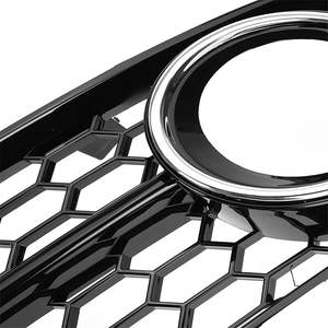 Grille de phare antibrouillard brillante, cache de phare antibrouillard en nid d'abeille, grille de phare antibrouillard pour <span class=keywords><strong>Audi</strong></span> <span class=keywords><strong>A4</strong></span> S-Line B7 ABS 2005 2006 <span class=keywords><strong>2007</strong></span> - Product Image 2