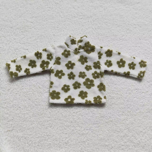 Abrigos Casuales Personalizados para Bebés y Niñas, con Estampado Floral, Forro Polar, Manga Larga, Media Cremallera y Cuello Alto - Product Image 4