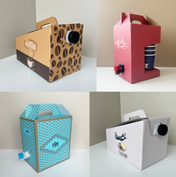Sac de bavoir de café de boisson écologique dans la boîte avec le bec poignée en papier kraft personnalisée café à aller boîte conteneur café boîte à emporter