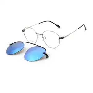 금속 안경 2 in 1 자석 편광 선글라스 교환 자석 클립 안경