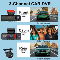 Nouvelle boîte noire de voiture HD 4K 3,16 pouces avec double objectif avant et intérieur 170° °   Caméra embarquée grand angle GPS WiFi avec enregistrement en boucle et vision nocturne