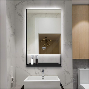 Espejo de <span class=keywords><strong>Baño</strong></span> con Interruptor Táctil LED Retroiluminado y Estante, Espejo de Vanidad Moderno <span class=keywords><strong>para</strong></span> Salón, Dormitorio, Sala de Estar y <span class=keywords><strong>Baño</strong></span> - Product Image 1