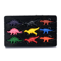Crayons Pastel à l'Huile Créatifs Dinosaures Sans Salissure pour les Mains, Lot de Crayons en Plastique