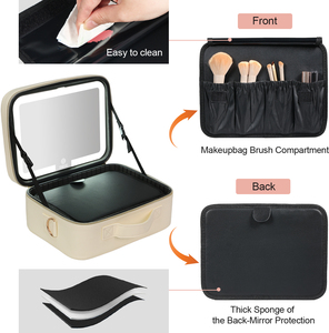 Estuche de <span class=keywords><strong>Maquillaje</strong></span> OBOX de Gran Capacidad, Maleta de Cosméticos Vacía para Viaje, Organizador de <span class=keywords><strong>Maquillaje</strong></span> con Espejo y Luz LED - Product Image 3
