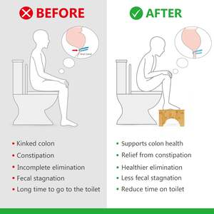 Taburete de Bambú Ecológico Moderno Ruichang de 7 Pulgadas de Altura, Modelo HX-81135, para Baño, Adultos y Niños, Alivia la Presión Intestinal - Product Image 2