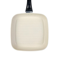 Poêle à griller carrée en aluminium antiadhésive personnalisable de 24/28 cm pour la cuisson à domicile, compatible induction, durable et facile à nettoyer