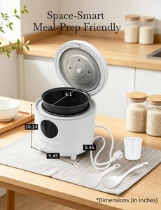 Multi-Functional Electric Mini Portable <b>Square</b> Rice Cooker Measuring Cup Digital LED Display Non-Stick Coating Fast 1L Capacity - Product Image 5