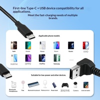 Câble de charge Type-C vers USB-A en stock usine avec blindage, prend en charge le transfert de données et la charge, 0,3 mètre de long
