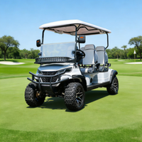 Voiturette de golf électrique 4 places avec pneus résistants à l'usure, couleur personnalisable, directement de l'usine, idéale pour les loisirs en zone privée, les trajets quotidiens et les dunes.
