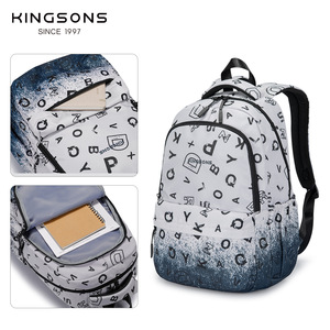 Kingsons <b>Student</b> <b>Backpack</b> 15 Inches Gradient Letter Pattern School Education <b>Backpack</b> - Product Image 3