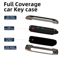 Coque de clé intelligente 3 boutons pour Renault Logan, Koleos, Megane, Clio, Duster; étui en alliage de zinc avec housse en silicone pour clé de voiture