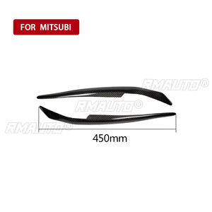 2 pièces de garnitures de phares en fibre de carbone pour Mitsubishi Lancer EVO 2008 2009 2010 2011 2012 2013 2014 - Product Image 5