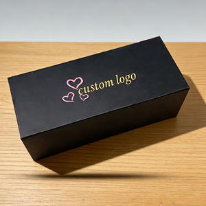 Boîte <span class=keywords><strong>à</strong></span> parfum en papier cartonné recyclable de petite taille, noire, avec rabat magnétique, sur mesure par le fabricant - Product Image 2