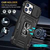 Coque de protection antichoc pour iPhone 17 16 15 Pro Max, coque de protection de l'objectif de l'appareil photo coulissant, coque arrière pour téléphone