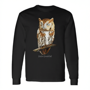 Eastern Screech Owl Graphic Long Sleeve T-<b>Shirt</b> Wildlife <b>Bird</b> Watching <b>Shirt</b> - Product Image 2
