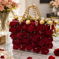 Boîte de rangement pour fleurs en acrylique - Design minimaliste, multicouche, facile à nettoyer, boîte cadeau de Noël portable