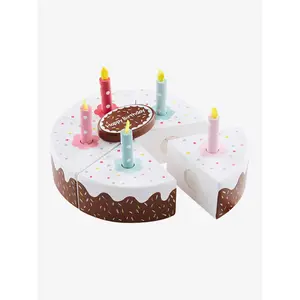 10-חתיכה להעמיד פנים קינוח מאפיית לשחק סט Cupcake Stand עץ עוגת צעצוע לילדים בגיל הרך עץ עוגה