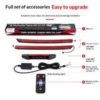 Spoiler universel pour voiture, modification décorative, spoiler lumineux en fibre de carbone, bande lumineuse LED montée sur véhicule, feu stop monté en hauteur