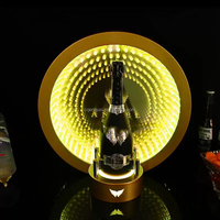 Discothèque Logo personnalisé miroir support Led bouteille présentateur vin affichage lumineux bouteille Glorifier signe