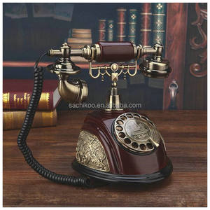 Téléphone de style antique américain et européen, ancien modèle, pour la maison, à cadran fixe rotatif, résistant à l'humidité, en plastique ABS mat - Product Image 3