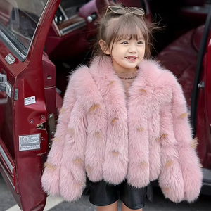All'ingrosso per bambini in inverno addensa <span class=keywords><strong>pelliccia</strong></span> di volpe <span class=keywords><strong>nera</strong></span> giacca di <span class=keywords><strong>pelliccia</strong></span> vera e soffice per bambini - Product Image 4