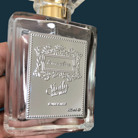Autocollants de logo personnalisés d'étiquette en métal, autocollants transparents imperméables en métal de transfert, autocollants d'étiquette surélevés de bouteille de parfum
