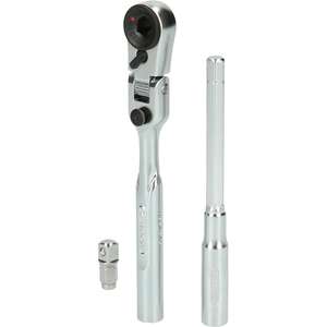 KS TOOLS 3-piece <b>1</b>/<b>4</b>" Bit Joggle <b>Ratchet</b> Set with Plug Adapter for Sockets - Product Image 1