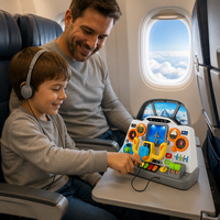 Volant de Simulation Interactif pour Enfants, Jouet d'Avion Électrique en Plastique, Tableau de Bord d'Aviateur Sensoriel pour Tout-petits, Jouet d'Apprentissage
