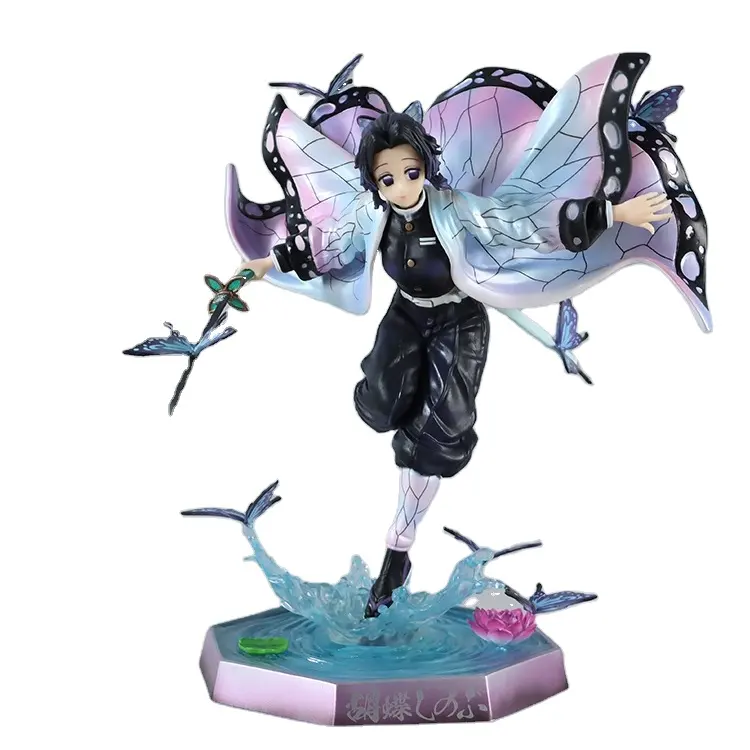 9 inches Anime Demon Slayer Kimetsu no Yaiba Shinobu Kocho Action PVC Figure Toys Butterfly Model Statue
