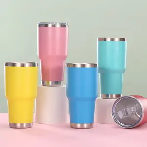 Bicchiere per caffè termico sottovuoto isolato con stampa personalizzata 30oz tazza per auto in acciaio inossidabile da viaggio per auto con coperchio